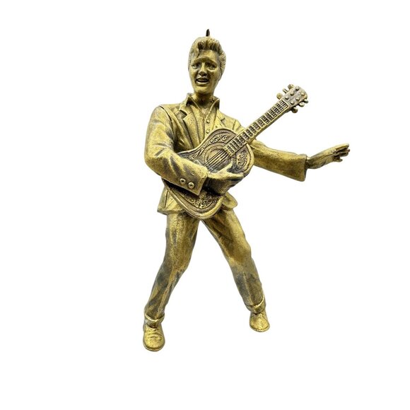 Hallmark Keepsake Gold Crown Exclusive Elvis 1992 Brass-Tone Ornament QX562-4 - Picture 3 of 15